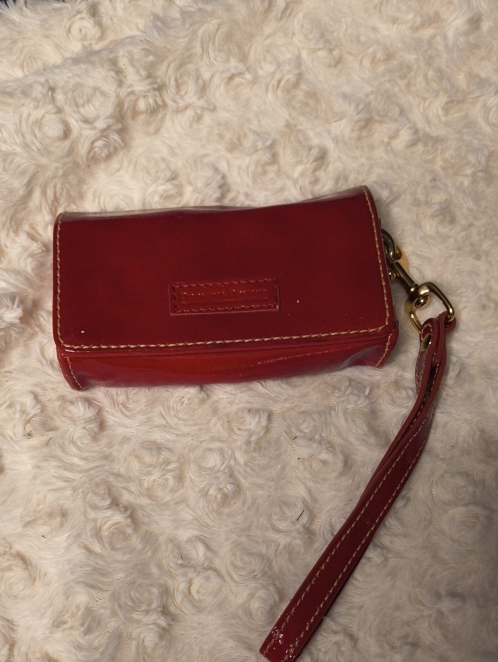 Dooney & Bourke Red Leather Wristlet Clutch